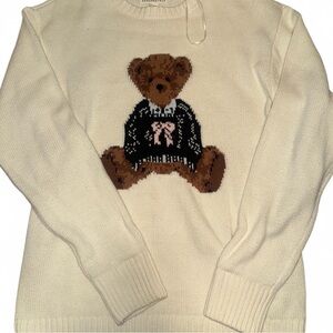 Aeropostale Cream Sweater with Bear Motif